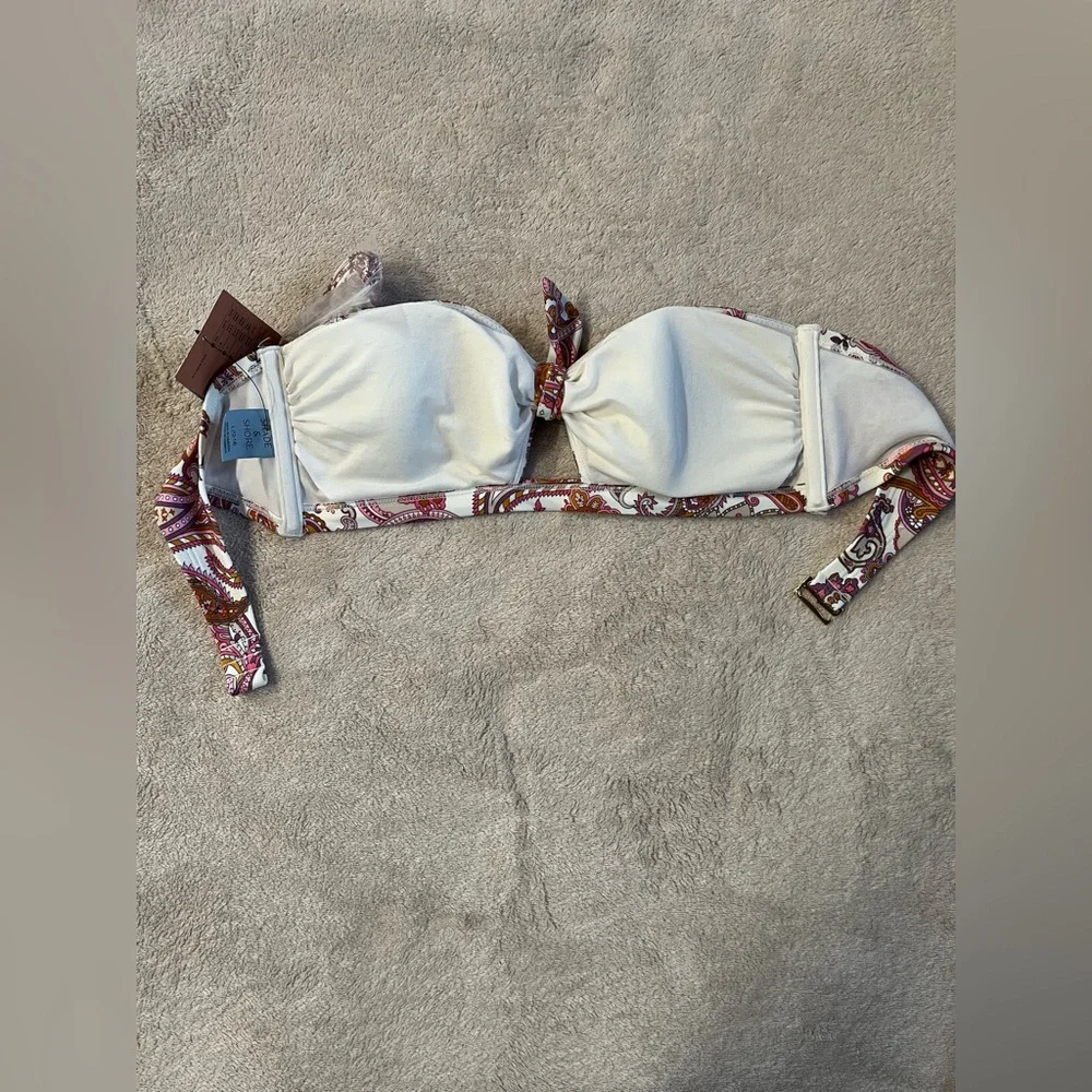 Shade & Shore Women’s Strapless Bandeau Bikini Top Large (12-14) NWT Paisley - Picture 5 of 9
